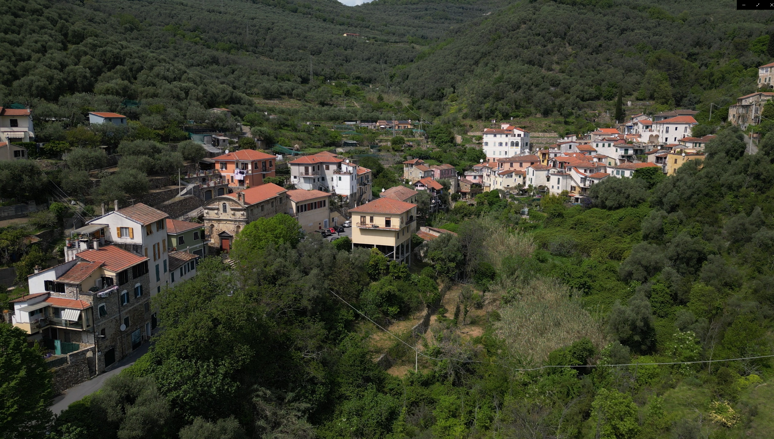 Drone view of Moltedo village in spring